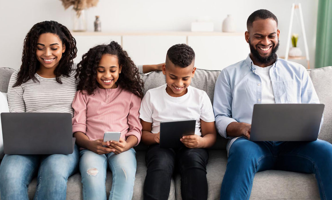 family on computers
